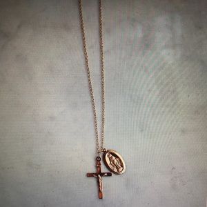 Handmade gold filled religious cross necklace!